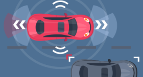 An illustration of a car and a car with a wireless signal.