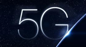 The 5g logo on a space background.
