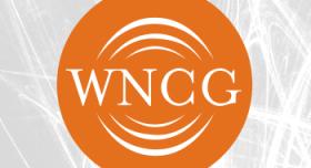 Wncg logo on an orange background.
