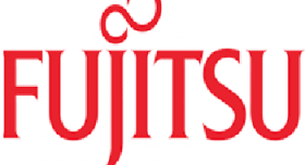 Fujitsu logo on a white background.