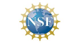 The nsf logo on a white background.